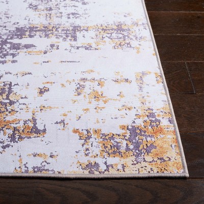 Tacoma TAC863 Power Loomed Indoor Machine Washable Area Rug - Grey/Gold - 4'x4' - Safavieh