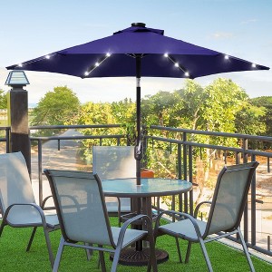 Sonkuki 7.5 ft Outdoor LED Solar Lighted Patio Market Umbrella w/ Push Button Tilt - 1 of 4