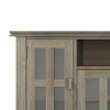 72" Solid Wood Transitional TV Media Stand with Flip Down Drawer, Pull Out Drawer and Tempered Glass Doors for Living Room and Bedroom - 2 of 4