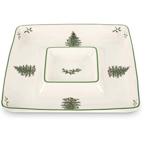 Spode Christmas Tree Square Chip & Dip - 12.5 Inch : Target