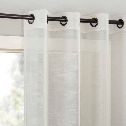 Archaeo Light Filtering Slub Textured Linen Blend Black Grommet Top ...