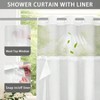 No Hook Shower Curtain with Snap - in Fabric Liner, 75 Lx 72 W White Bathroom Curtain - 3 of 4
