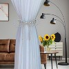 Tree City Simple Elegant White Pearl Bow Curtain Tiebacks - 4 of 4