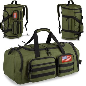 50L Large 3-in-1 Tactical Gym Duffle Bag for Men & Women, Water-Resistant Travel Backpack with Shoe Compartment - 1 of 4