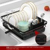 LunaLulinlk Dish Drying Rack, Extendable Dish Racks for Kitchen Counter, Black, X-Large - 3 of 4
