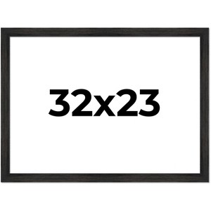 PosterPalooza | 32x23 Wide Barnwood Picture Frame, UV Acrylic, 6 Finishes - Grey, Brown, White, and Black - 1 of 4