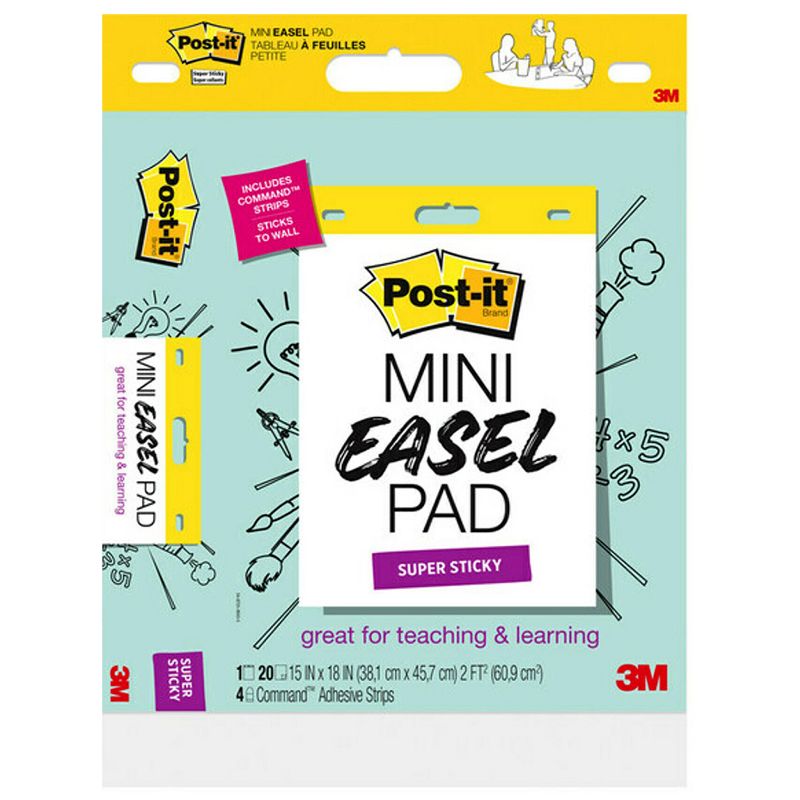 Post-it® Super Sticky Mini Easel Pad, 15 x 18 Inches, 20 Sheets/Pad, Pack of 2, 2 of 4