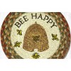 Earth Rugs Round Jute Trivet 10"x10" – Bee Happy Print with Braided Natural Texture - 3 of 3