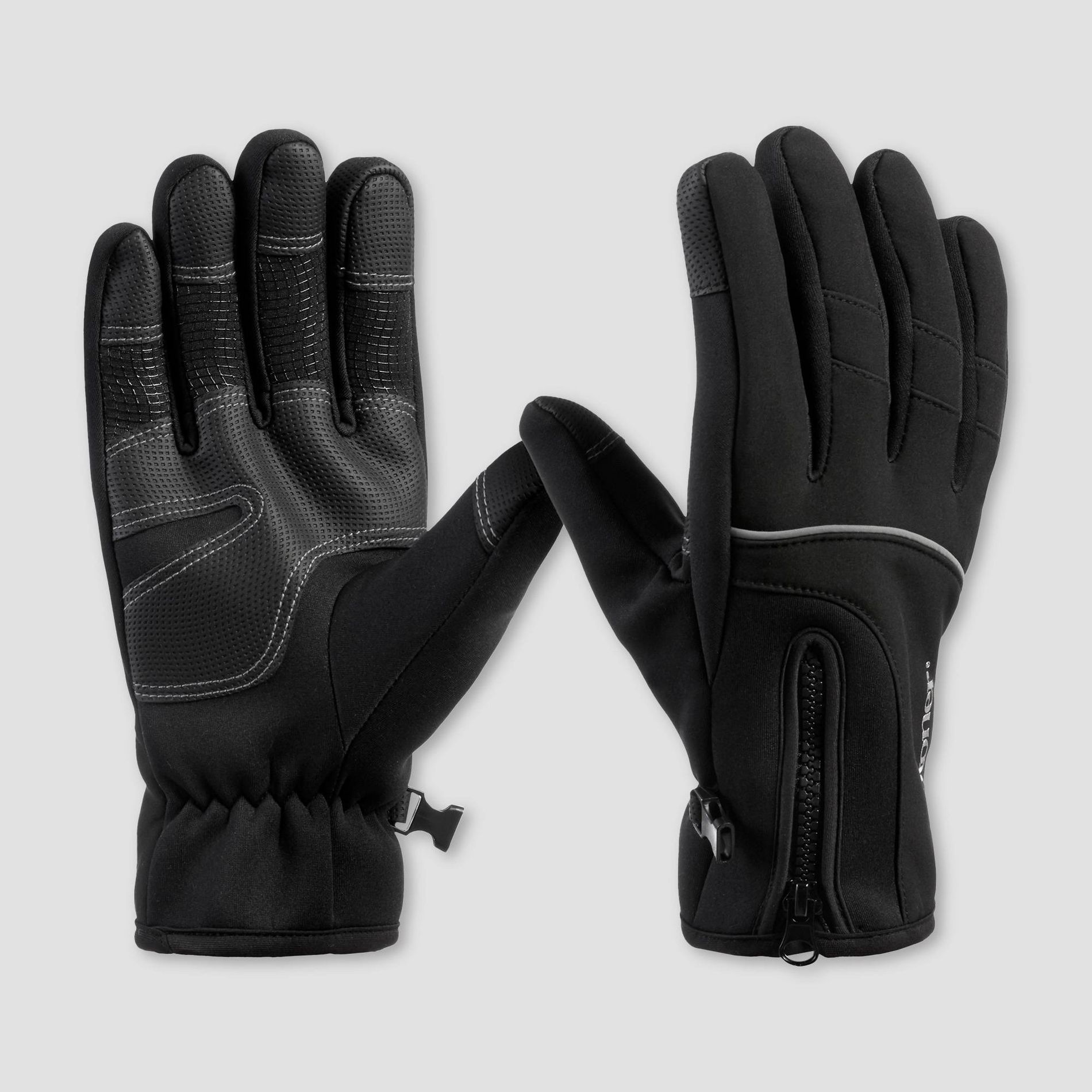 Isotoner Neopreen Reflective Gloves - Black