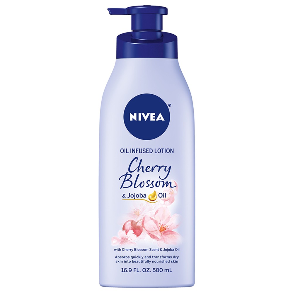 Photos - Cream / Lotion Nivea Oil Infused Body Lotion with Cherry Blossom and Jojoba Oil - 16.9 fl 