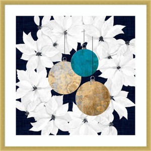 Amanti Art 25"x25" Blue Sophisticated Christmas III by Grace Popp Wood Framed Wall Art Print - 1 of 4