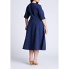 ELOQUII Women's Plus Size Seam Detail Ponte Work Dress - 3 of 3