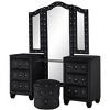 PAGED Makeup Vanity Modern Style Crystal Tufted Upholstery Dressing Table with Stool for Dressing Room - 2 of 4