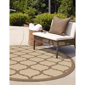 Unique Loom    Outdoor Trellis Moroccan Area Rug - 1 of 4