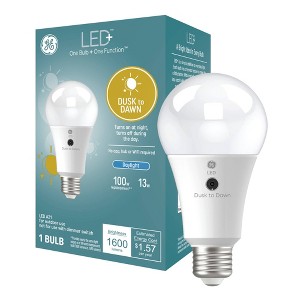GE Household Lighting LED + Dusk to Dawn Daylight A21 Light Bulb - 1 of 4