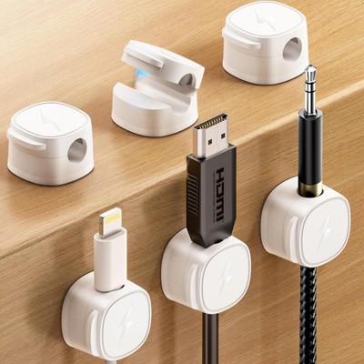 VisioGear Cord Holder, Desk Cord Organizer Cable Clips, Wire Management Clips & Cable Hooks