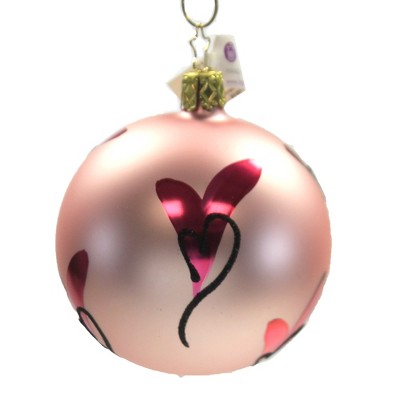 Inge Glas 3.25" Modern Hearts Ball Ornament Valentine's Day  -  Tree Ornaments