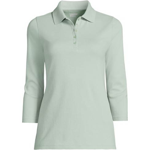 Lands' End Women's Plus Size 3/4 Sleeve Cotton Interlock Polo - 2x ...
