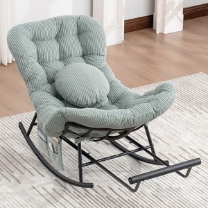 MOONMISS Rocking Chair with Thick Cushion and Frame Steel Egg Chairs Lounge Reading Chair for Living Room, Bedroom, Apartment - 1 of 4