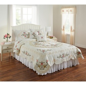 BrylaneHome Ava Oversized Embroidered Cotton Quilt - 1 of 4