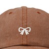 Dalix Bow Embroidered Coquette Cotton Summer Cute Outdoor Baseball Cap Dad Hat Womens - 2 of 4