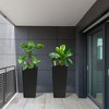 Grungis Square Planters for Outdoor Plants,Faux Rattan Flower Planter with Automatic Watering System for Porch,Patio,2PCS - 2 of 4