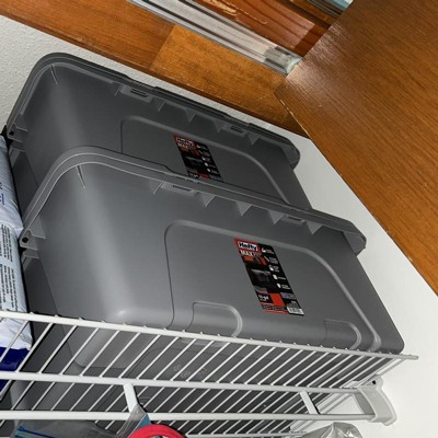 Hefty 12gal Max Pro Storage Tote Gray : Target