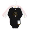 Hudson Baby Infant Girl Cotton Long-Sleeve Bodysuits, Girl Daddy 3-Pack - 2 of 4