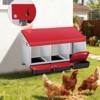 Chicken Nesting Box, 3 Hole Roll-Away Nesting Boxes with Pad, Metal Egg Laying Nest with Perch for Chickens Coop, Easy to Assemble - 3 of 4