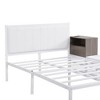 CAVINAS Full Bed Frame with Two-Tier Storage Shelves, Metal Full-size Bed, Wooden Storage Cabinet for Bedroom, Living Room - 3 of 4