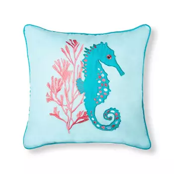 C&f Home Seahorse Crescent Bay Embroidered Throw Pillow : Target