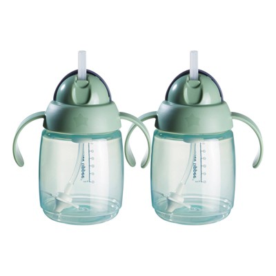 Image of Tommee Tippee 10oz Weighted Straw Cup - Green - 2pk