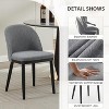 Dining Chairs, Modern Fabric Kitchen Side Chairs with Thick Cushions and Wood Legs - 3 of 4