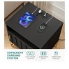 Modern Black Nightstands Set of 2 with Charging Station - Compact Bedside Tables for Living Room or Bedroom - 4 of 4