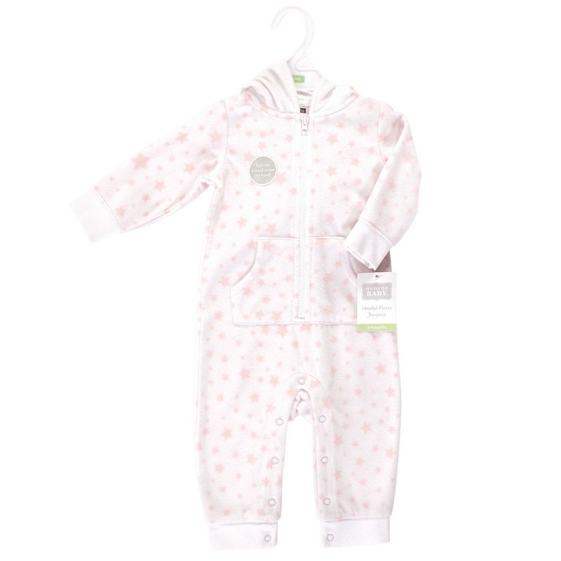 Hudson Baby Infant Girl Fleece Jumpsuits, Coveralls, and Playsuits 1pk, White Unicorn, 3 of 5