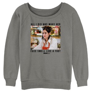 Junior's Mean Girls Janis Smell Like a Foot Quote Sweatshirt - 1 of 4