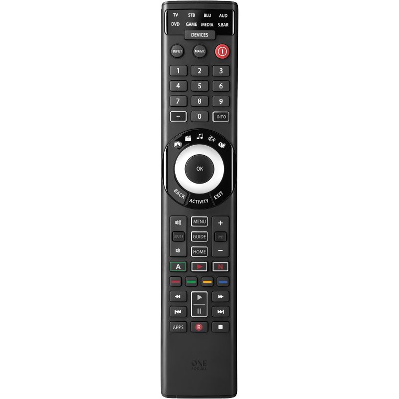Black Universal Smart Remote Control with Shortcut Keys