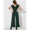 Allegra K Women's Sleeveless Ruffle High Waist Wide Legs Belted Jumpsuits - 3 of 4