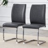 NicBex Luxury Arch Dining Chairs, Faux Leather High Resilience with Silver Metal Legs, Side Chairs for Kitchen Office - 2 of 4