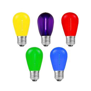 Novelty Lights Rainbow Multicolored S14 Hanging LED String Light Replacement Bulbs E26 Medium Base 1 Watt