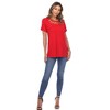 Women's Crisscross Neck Short Sleeve Top - White Mark - 4 of 4