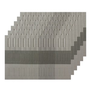 Unique Bargains Dining Table Heat-Resistant Woven PVC Placemats 18 x 12 Inches 6 Pcs - 1 of 4