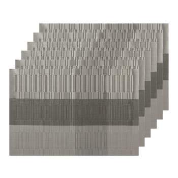 Unique Bargains Dining Table Heat-Resistant Woven PVC Placemats 18 x 12 Inches 6 Pcs Dark Grey