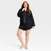 Women's Luxury Collection Satin Notch Collar Long Sleeve Shirt and Shorts Pajama Set - Auden™ - 3 of 3