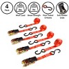 Ratchet Strap and Bungee Cord Kit – Set of Four 15’ 1500LB Break Strength Cargo Straps and Ten 18” Cords for Moving, Trucks, or Roof Racks by Stalwart - 4 of 4