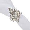 Saro Lifestyle Leaf Napkin Ring, Silver (Set of 4) - 3 of 4