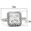 Slickblue Stylish Women's Rhodium Brass Square Halo Ring with Clear CZ, Perfect for Cocktail & Statement, Size 5-10 - 4 of 4
