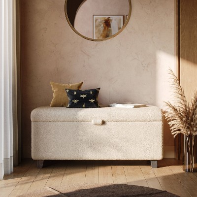 CorLiving Liya Storage Ottoman White