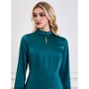 Hobemty Women's Fall Mock Neck A-line Elegant Long Sleeve Satin Dress - 4 of 4