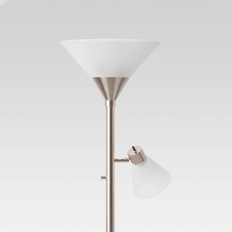 Mother Daughter Torchiere Floor Lamp with Glass Shade - Threshold™, 3 of 8